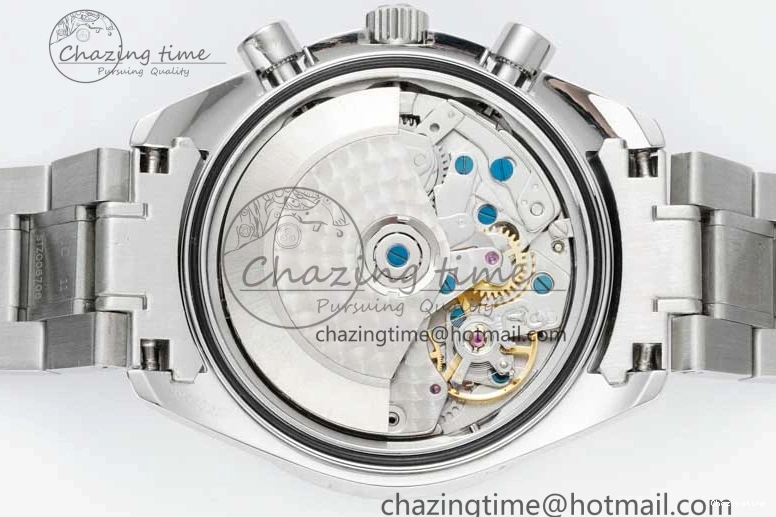 0403 Speedmaster Racing Master SS HKF Best Edition Black White Dial on SS Bracelet A Upgraded 7807